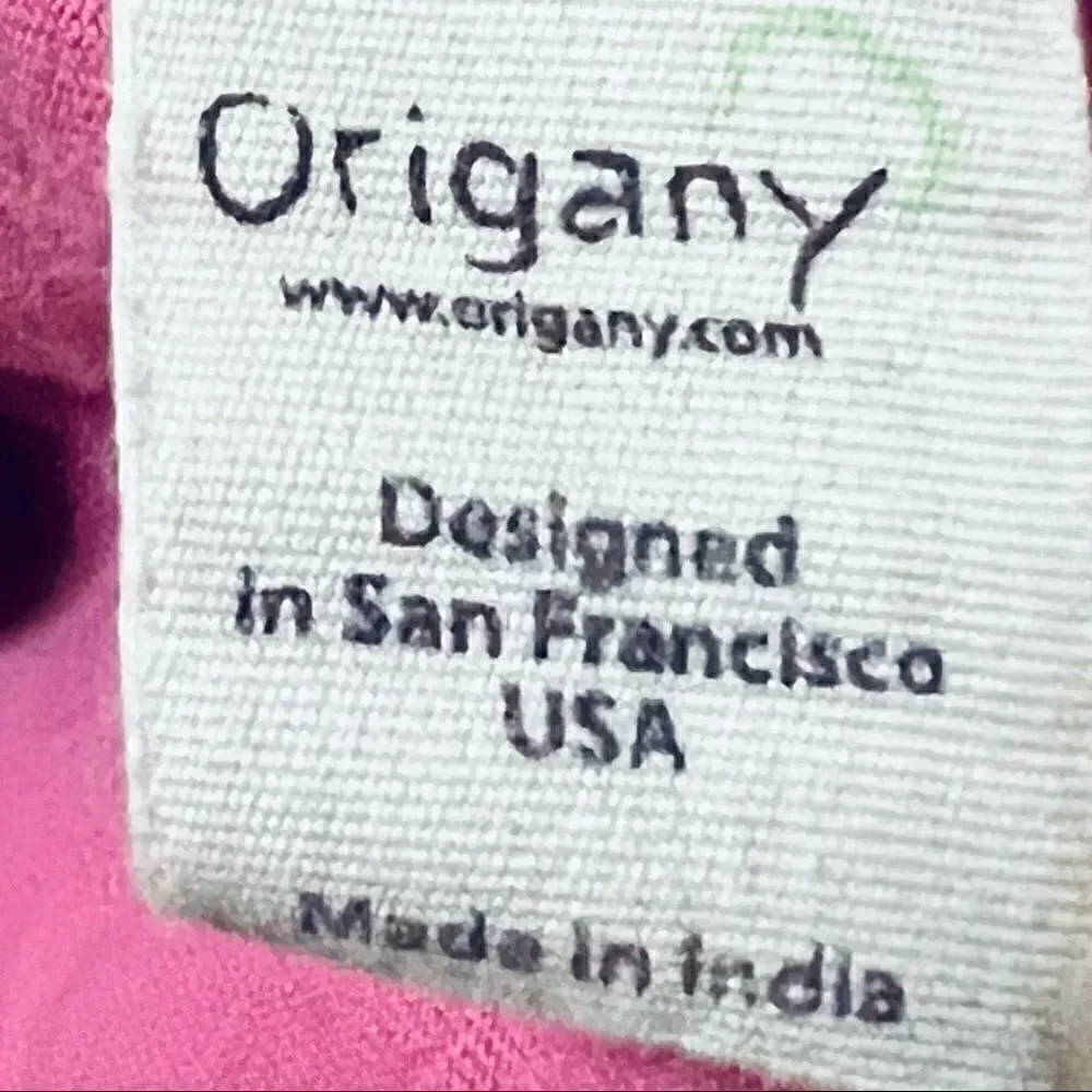 Origany organic cotton eco friendly pink purple white pattern long sleeve dress